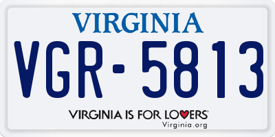 VA license plate VGR5813
