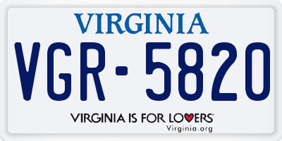 VA license plate VGR5820
