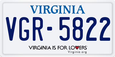 VA license plate VGR5822