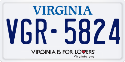 VA license plate VGR5824