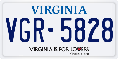 VA license plate VGR5828