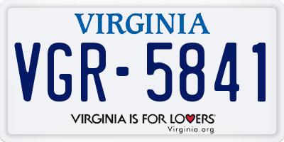 VA license plate VGR5841