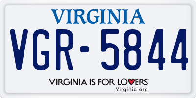 VA license plate VGR5844