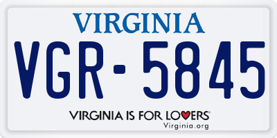 VA license plate VGR5845