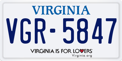 VA license plate VGR5847
