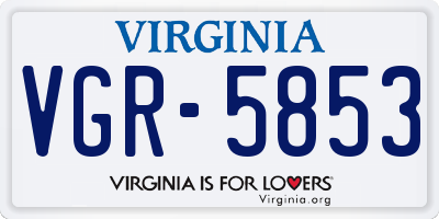 VA license plate VGR5853