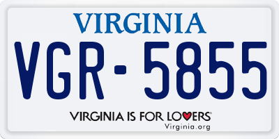VA license plate VGR5855