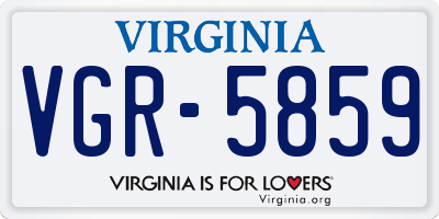VA license plate VGR5859