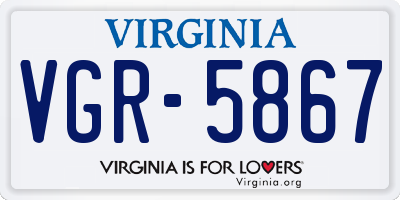 VA license plate VGR5867