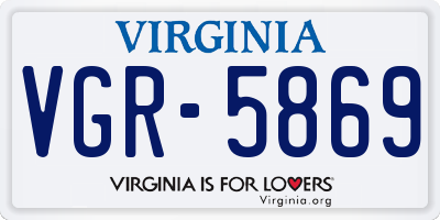VA license plate VGR5869