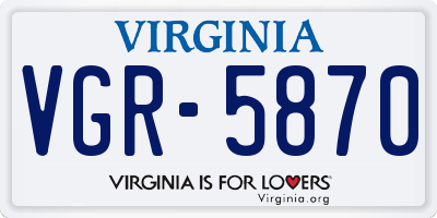 VA license plate VGR5870