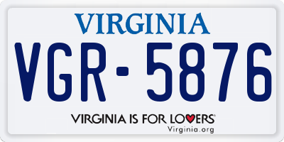 VA license plate VGR5876
