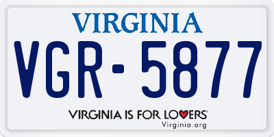 VA license plate VGR5877