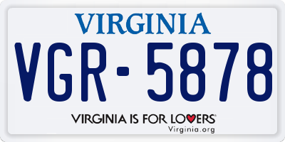 VA license plate VGR5878