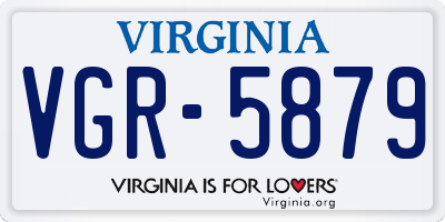 VA license plate VGR5879