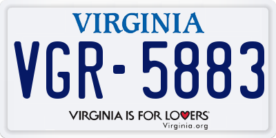 VA license plate VGR5883