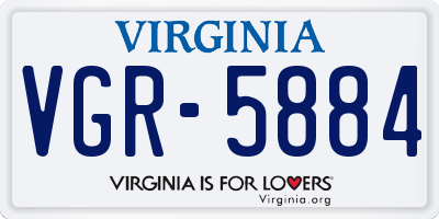 VA license plate VGR5884