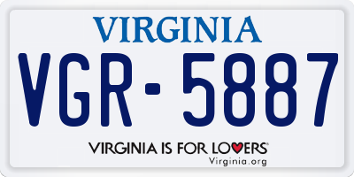 VA license plate VGR5887