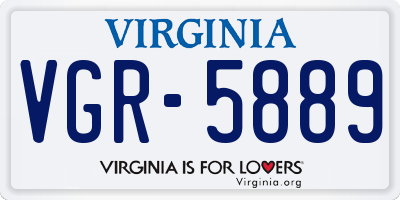 VA license plate VGR5889