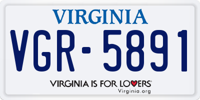 VA license plate VGR5891