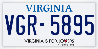 VA license plate VGR5895