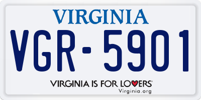 VA license plate VGR5901