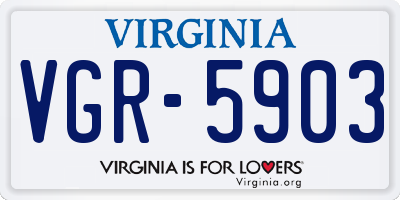 VA license plate VGR5903