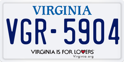 VA license plate VGR5904