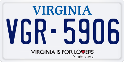 VA license plate VGR5906