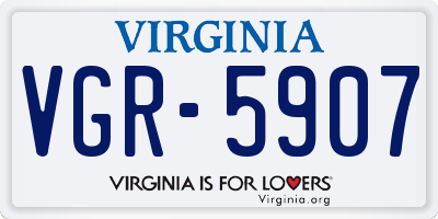 VA license plate VGR5907
