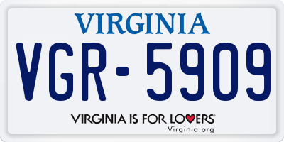 VA license plate VGR5909