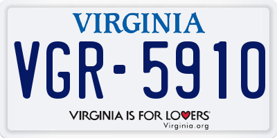 VA license plate VGR5910