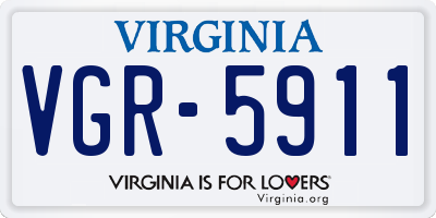 VA license plate VGR5911