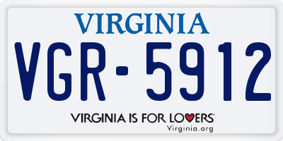 VA license plate VGR5912