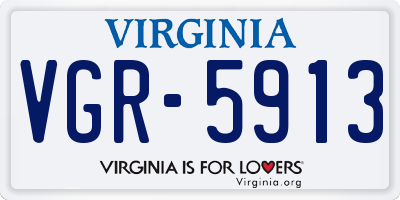 VA license plate VGR5913