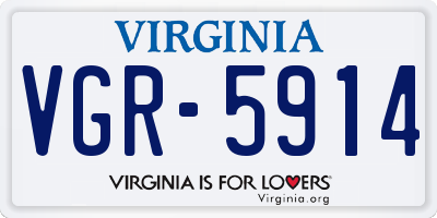 VA license plate VGR5914
