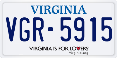 VA license plate VGR5915
