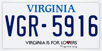 VA license plate VGR5916