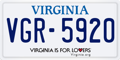 VA license plate VGR5920