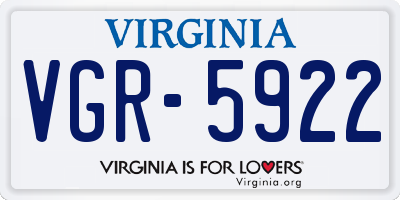 VA license plate VGR5922