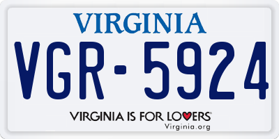 VA license plate VGR5924