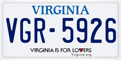 VA license plate VGR5926