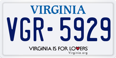 VA license plate VGR5929