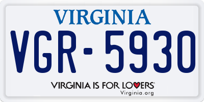VA license plate VGR5930