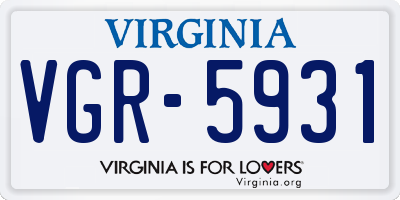 VA license plate VGR5931