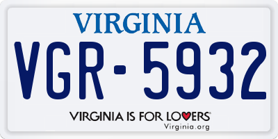 VA license plate VGR5932