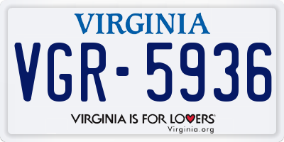 VA license plate VGR5936