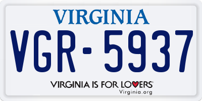 VA license plate VGR5937