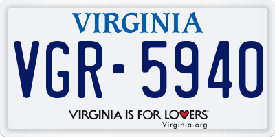 VA license plate VGR5940
