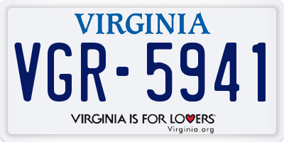 VA license plate VGR5941